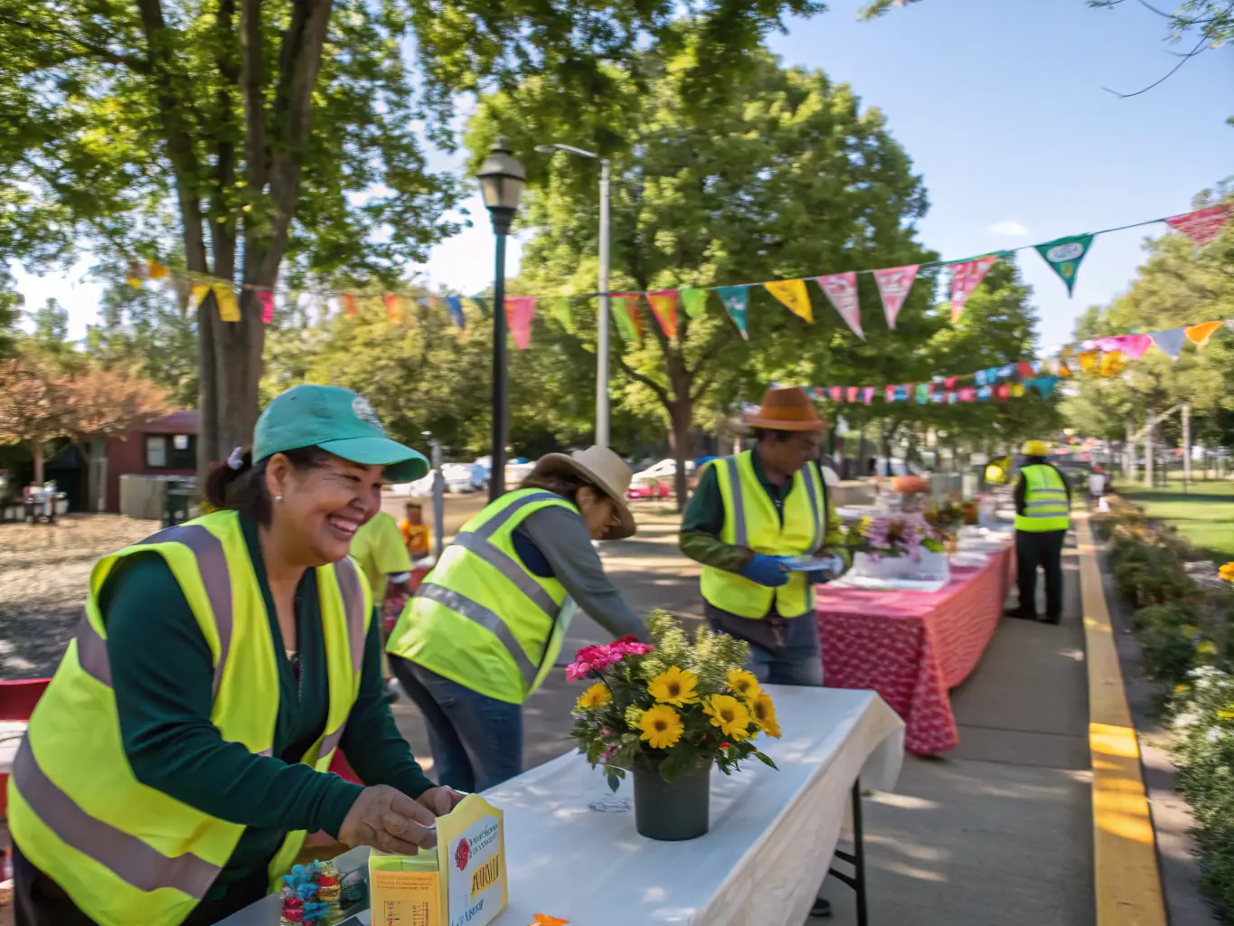 A dynamic image of Elephantastics volunteers actively participating in a community outreach event, demonstrating their commitment to giving back and promoting rugby values.
